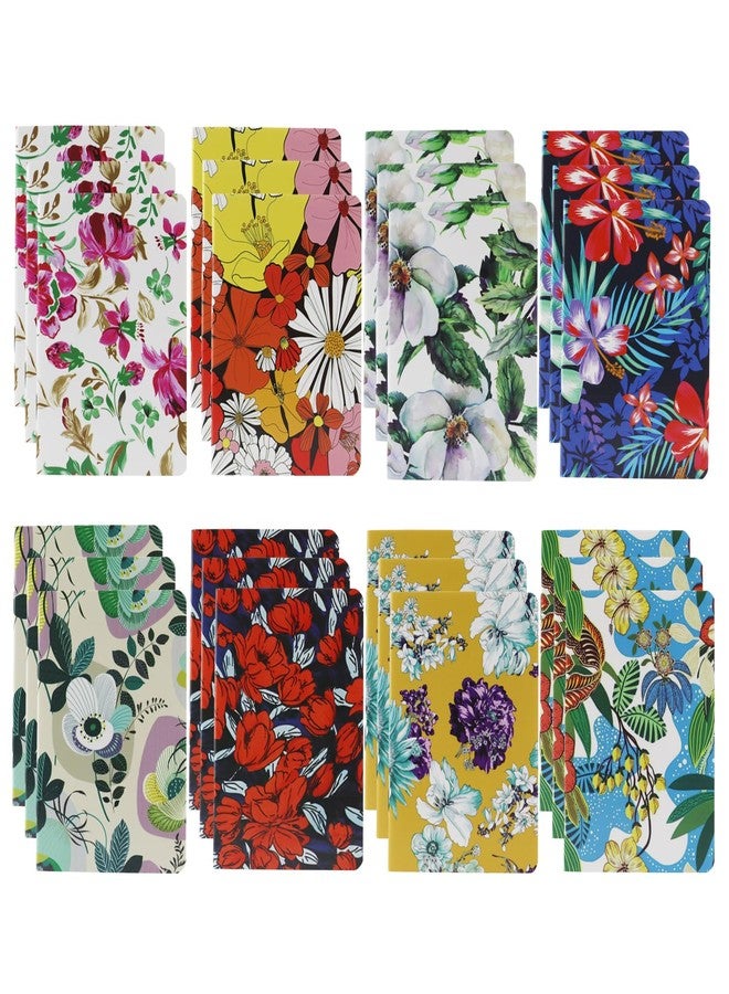Aacehlh 24pcs Mini Notebooks,3.5" x 5" Pocket Notepads,Small Journal for School Office Home Travel Gift Supplies(Flower) - Image 1