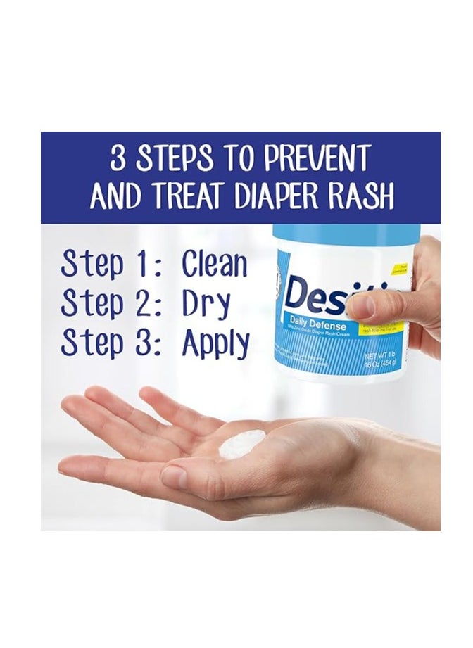 Desitin Desitin Daily Defense Baby Diaper Rash Cream with 13% Zinc Oxide, Barrier Cream to Treat, Relieve & Prevent Diaper Rash, Hypoallergenic, Dye-, Phthalate- & Paraben-Free, 16 oz  - Image 5