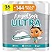 Angel Soft ورق تواليت أنجل سوفت ألترا 36 لفة ميغا 144 لفة عادية 2 طبقة - Image 1