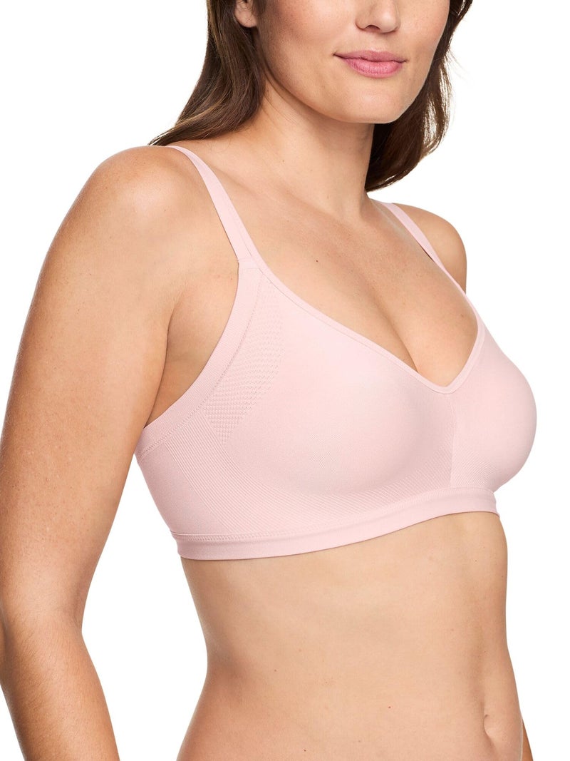 Warner's Women's Easy Does It Underarm Smoothing with Seamless Stretch Wireless Lightly Lined Comfort Bra RM3911A, Rosewater, Large - Image 1
