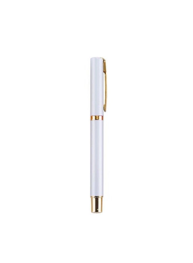 Student ballpoint pen set, 1 box, ceramic white/gold trim