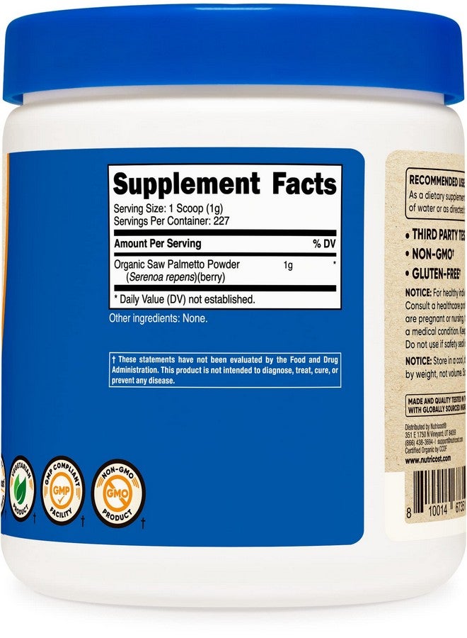 Nutricost Organic Saw Palmetto Powder 8Oz Certified Usda Organic Saw Palmetto Gluten Free - Image 5