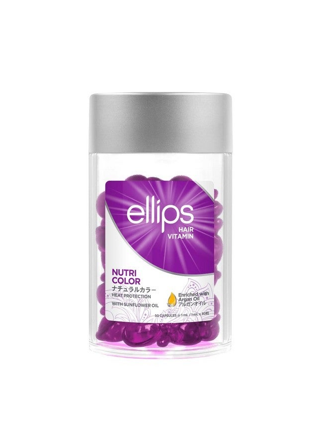 Ellips Hair Vitamin Nutri Color, 50 Capsules - Hair Heat Protectant Oil for Color-Treated Hair - Adds Shine and Smooth Split Ends - Image 1