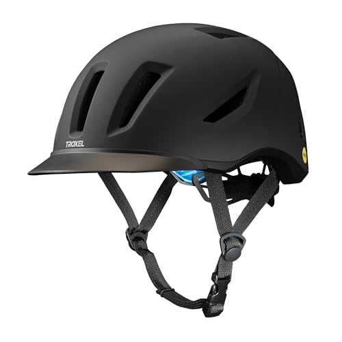 Troxel Terrain MIPS Cooling Horse Riding Helmet, Low-Profile, Micro-Adjustable Design, Horseback Riding Gear, Medium (7-7-3/8), Black Duratec - Image 1
