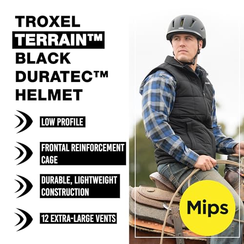 Troxel Terrain MIPS Cooling Horse Riding Helmet, Low-Profile, Micro-Adjustable Design, Horseback Riding Gear, Medium (7-7-3/8), Black Duratec - Image 2