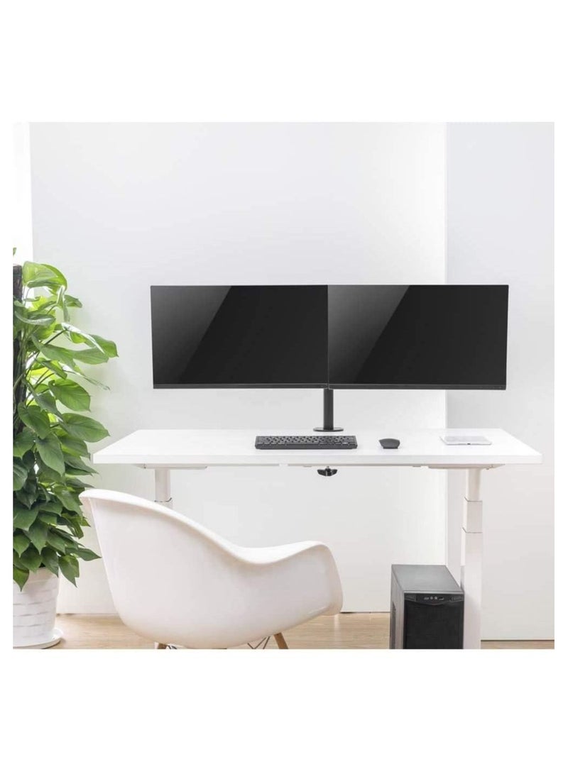 Dual LCD LED Monitor Desk Mount Stand with C-clamp | Double Monitor Desk Stand | Heavy Duty Fully Adjustable Arms Hold Two (2) Screens up to 27" - Image 4