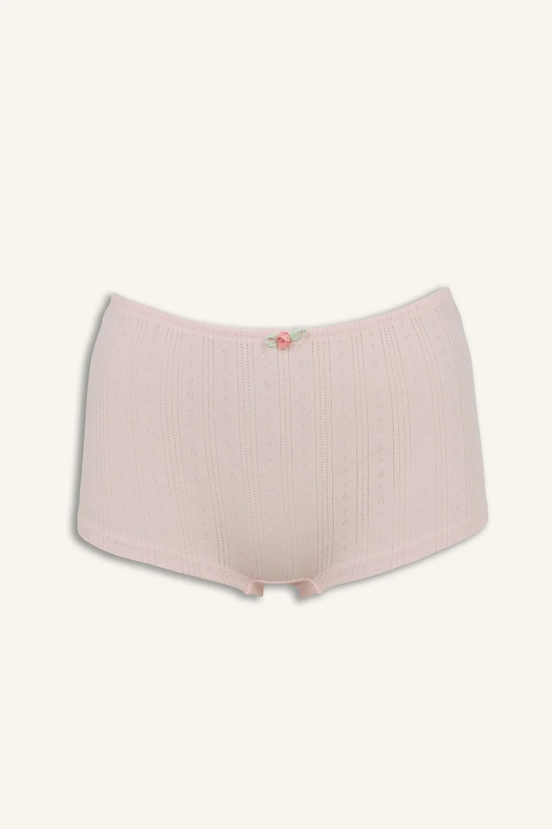 Defacto 100% Cotton Ribbed Elastic Waist Boxer Shorts