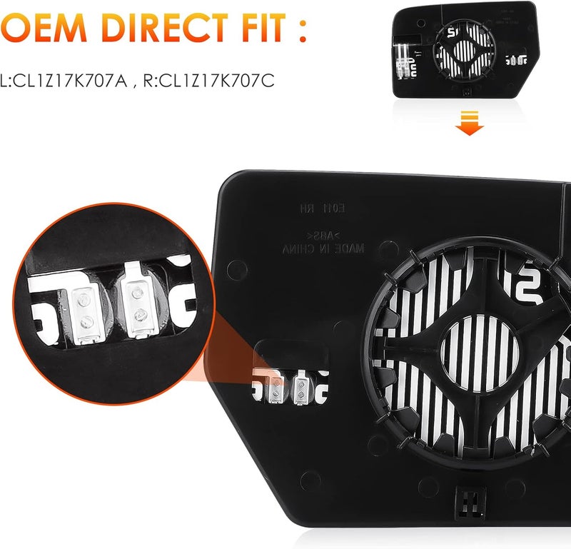 ILONPA Heated Side Mirror Glass Replacement for Ford Expedition & Lincoln Navigator - Image 2