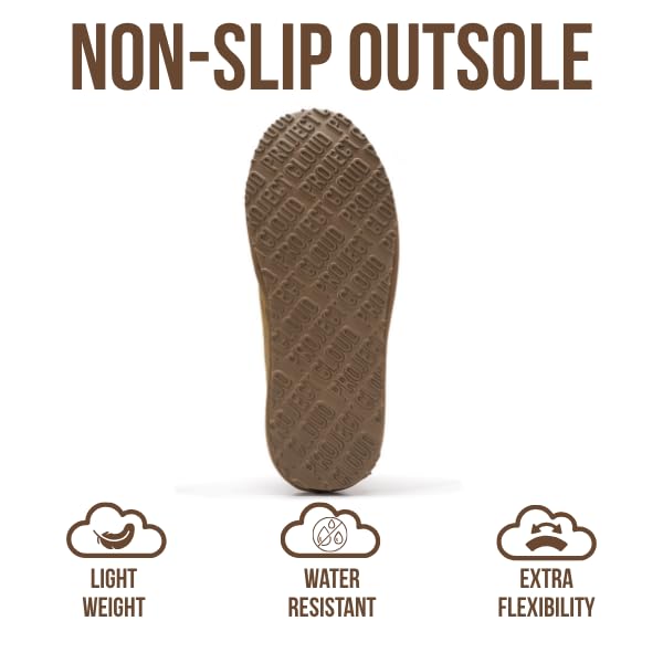 Project Cloud Mens Slippers 100% Genuine Leather with Australian Shearling Lining & Memory Foam Insole Outdoor & House Slippers for Men - Non-Slip Fuzzy Mens Shoes(Relaxation, CHSTNUT, 8) Chestnut - Image 4