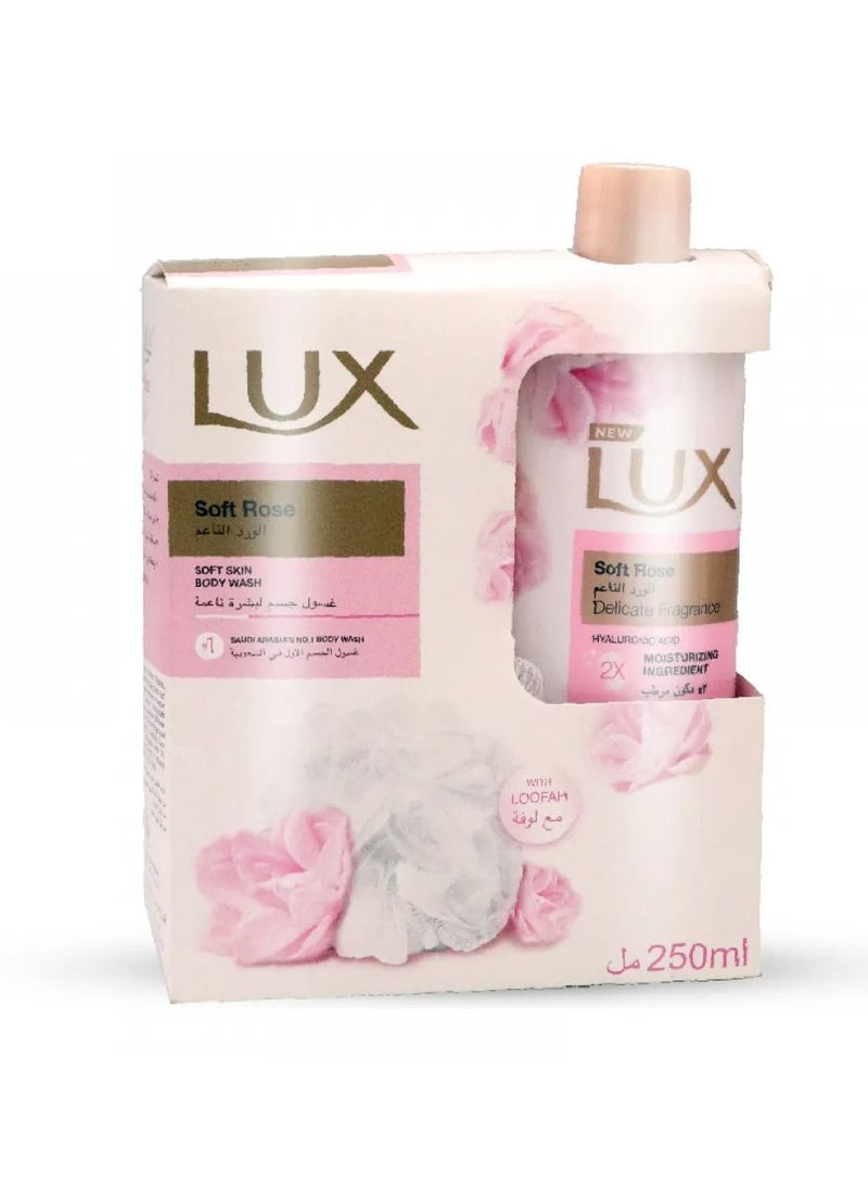 لوكس غسول الجسم بالورد الناعم مع لوفة 250 مل - Image 1
