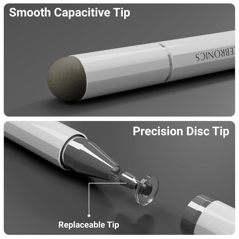 ZEBRONICS قلم لمسي خفيف الوزن 3 في 1، رأس قرص قابل للتبديل للدقة، قلم جل أسود لتدوين الملاحظات، جسم مغناطيسي، لجهاز iPad، iPhone، أجهزة Android اللوحية والهواتف (Stylus Lite) - Image 4