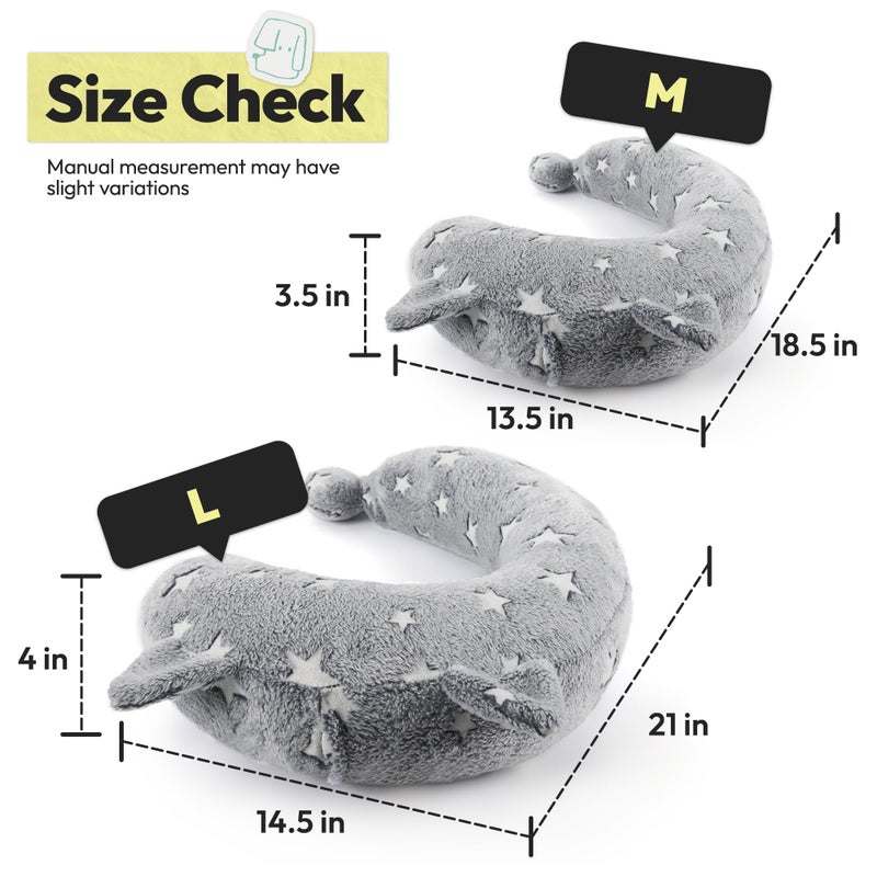 POMESEA Dog Calming Pillow, Glow in The Dark Dog Put Head on, Soft Question Mark Pillows for Dogs, Kids, Adults, Washable Dog Bed Pillow, Cozy Dog Body Pillow Gifts (M Glow Gray) - Image 5