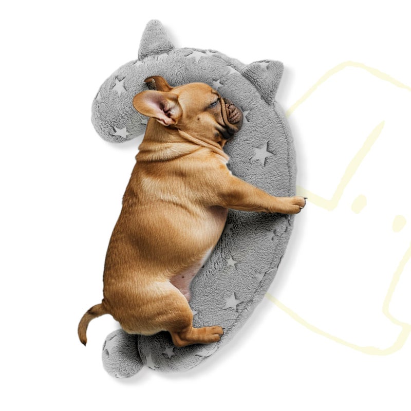 POMESEA Dog Calming Pillow, Glow in The Dark Dog Put Head on, Soft Question Mark Pillows for Dogs, Kids, Adults, Washable Dog Bed Pillow, Cozy Dog Body Pillow Gifts (M Glow Gray) - Image 1