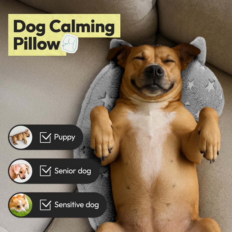 POMESEA Dog Calming Pillow, Glow in The Dark Dog Put Head on, Soft Question Mark Pillows for Dogs, Kids, Adults, Washable Dog Bed Pillow, Cozy Dog Body Pillow Gifts (M Glow Gray) - Image 3