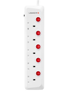 LAWAZIM heavy duty 5 Way Extension Cable with individual port on/off buttons | 5 Meters | 2990W  - Image 2