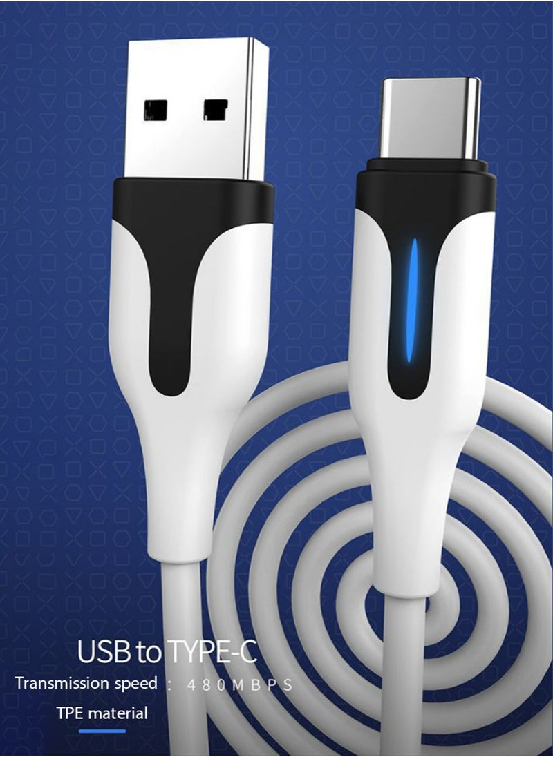 10FT PS5 Controller Charger Charging Cable with LED Indicator, Nylon Braided Fast Charging Data Sync USB Type C Cord for Xbox Series X/S Controller, PS5 Dualsense Controller