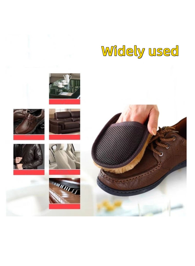 NOVOLAN 2Pcs Shoe Cleaning Glove Shoe-Shining Cloth, Leather Shoes, Shoe Polish, Glove-Type Special Brush Suede Polishing Cloth Tool Set, Soft & Comfortable Glove Reusable Portable Effective (khaki) - Image 4
