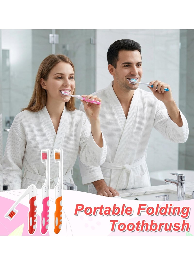 6 Pcs Multicolor Mini Foldable Travel Toothbrush Set, Portable Compact Travel Size Toothbrushes in 6 Colors, Universal Fit for Adults & Children, Ideal for Travel, Daily Use & Business Trips - Image 2