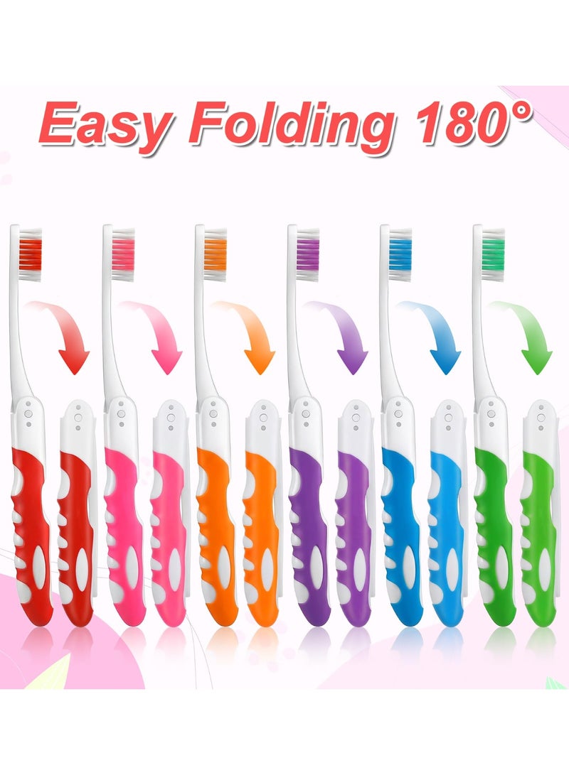 6 Pcs Multicolor Mini Foldable Travel Toothbrush Set, Portable Compact Travel Size Toothbrushes in 6 Colors, Universal Fit for Adults & Children, Ideal for Travel, Daily Use & Business Trips - Image 5