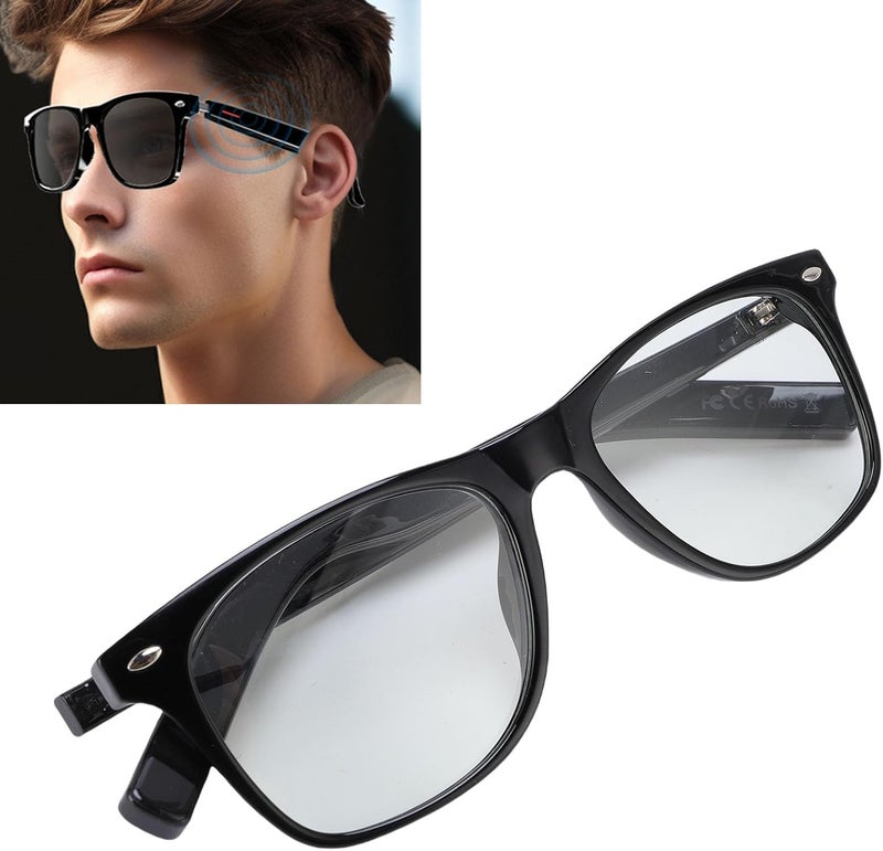 مترجم النظارات الذكية ، النظارات الذكية بنيت بأناقة في مكبر صوت ميكروفون أنيق للرحلات (الإطار الأسود # 12) - Image 4