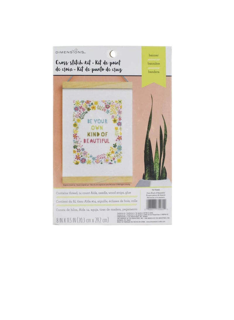 Dimensions Counted Cross Stitch Kit 8inch x 11.5inch Be Your Own Kind of Beautiful - Image 2