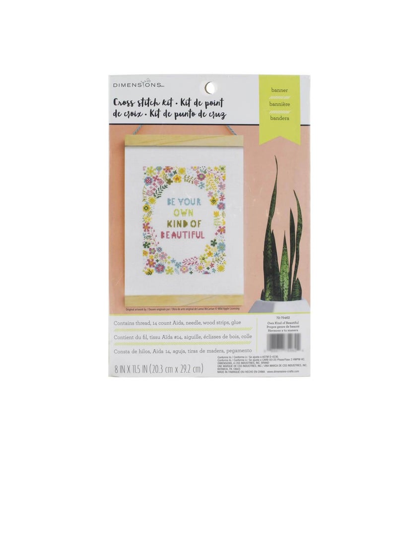 Dimensions Counted Cross Stitch Kit 8inch x 11.5inch Be Your Own Kind of Beautiful - Image 3
