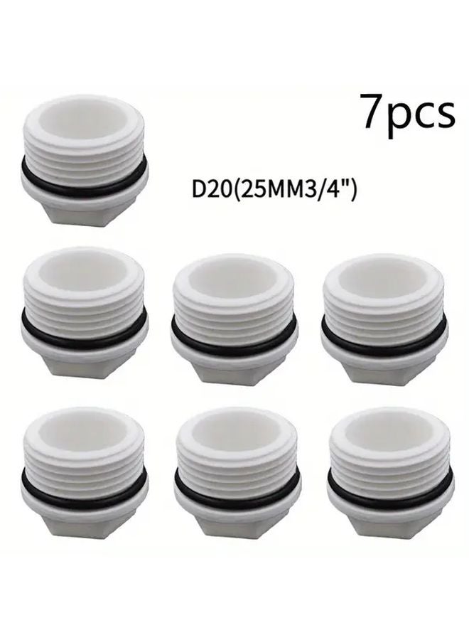 7pcs PPR Pipe Fittings Set D20 25MM 3 4 Inch Hex Thread Plugs Ring Washers - Image 1