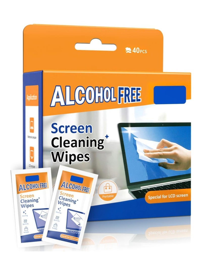 CMGTYYD 40 Pack Screen & Electronic Cleaning Wipes - Pre-Moistened, Individually Wrapped Scratch-Free & Streak-Free for TV, Computer Monitor, Laptop, Camera Lens, and Sunglasses - 12x20cm  - Image 1