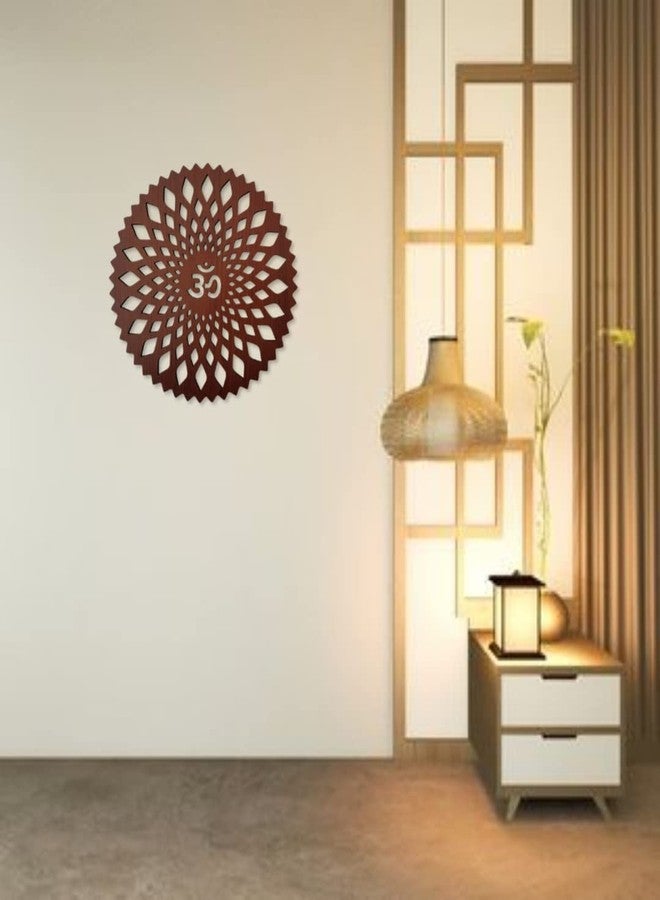 Gloridec Beautiful Om Wall Hanging Wall Décor Piece/Wall Art made of Laminated Engineered Wood | Om wall hanging wooden design for home and office Temple, living room (12x12 inch) - Image 3