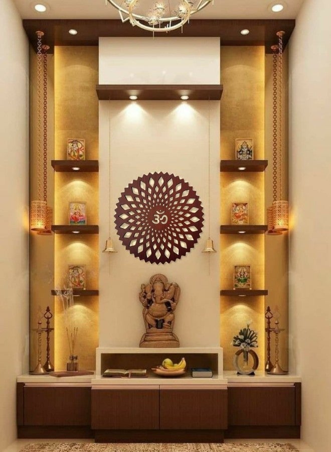 Gloridec Beautiful Om Wall Hanging Wall Décor Piece/Wall Art made of Laminated Engineered Wood | Om wall hanging wooden design for home and office Temple, living room (12x12 inch) - Image 2