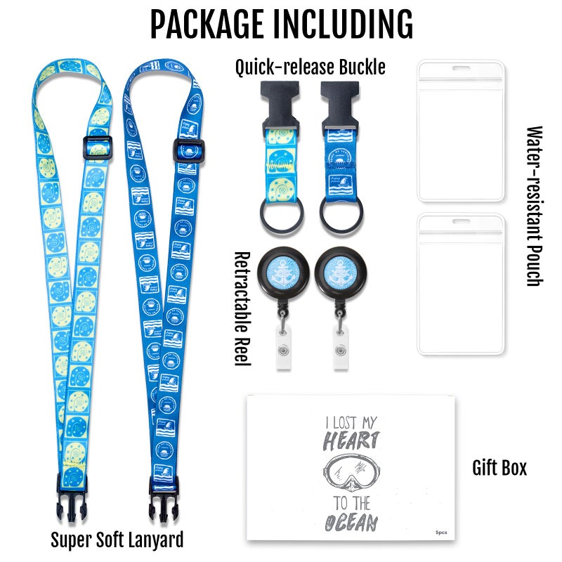 MNGARISTA Cruise Lanyard for Ship Cards,Adjustable Lanyard with Id Holder,Detachable Lanyards for Cruises Ship Cards with Waterproof Id Badge Holders,Cruise Essentials,5 Pack Sailboat - Image 4
