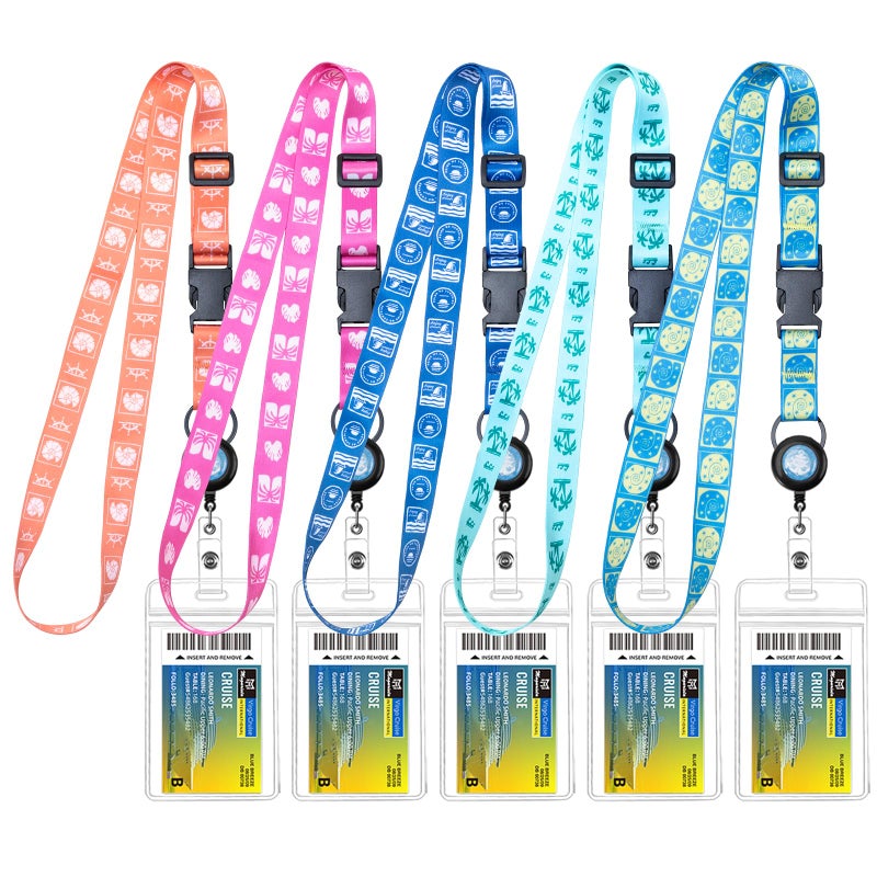 MNGARISTA Cruise Lanyard for Ship Cards,Adjustable Lanyard with Id Holder,Detachable Lanyards for Cruises Ship Cards with Waterproof Id Badge Holders,Cruise Essentials,5 Pack Sailboat - Image 1