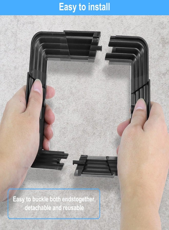 bruwaa 6 Pack 4 x 4 (3.5 inch x 3.5 inch) Vinyl Post Skirt Post Base Cover Column Wraps for Wood Hand Stair Rails and Porch Deck Post Base Black Post Trim - Image 4