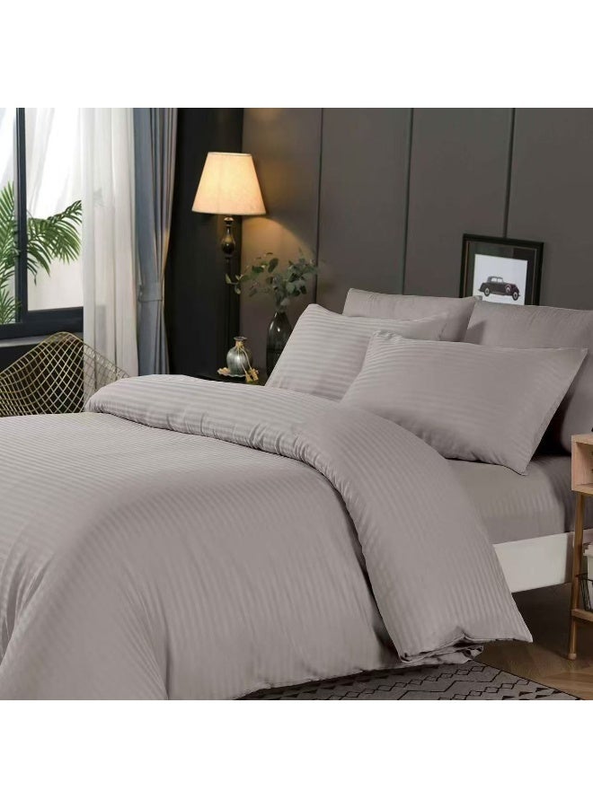 طقم غطاء لحاف مقاس كينج مكون من 6 قطع - طقم مفروشات ناعم وجيد التهوية مع ملاءة مثبتة وأغطية وسائد.