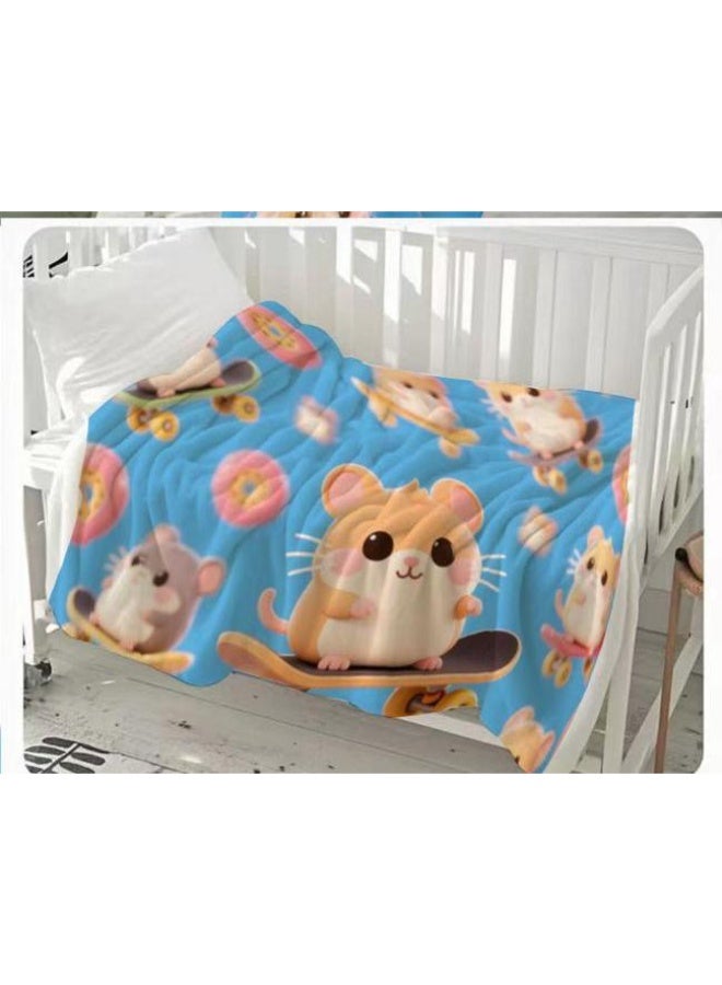 general Baby and children's cartoon flannel thin blanket (warm and comfortable, suitable for sleep, game use) 70cm*100cm - Image 2
