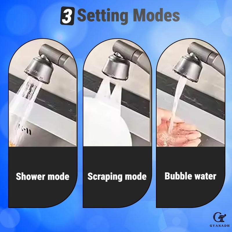 Gyanadh Premium Stainless Steel 1080 Swivel PullOut Faucet Versatile Hot Cold Mixer Tap for Kitchen and Bathroom Use - Image 4