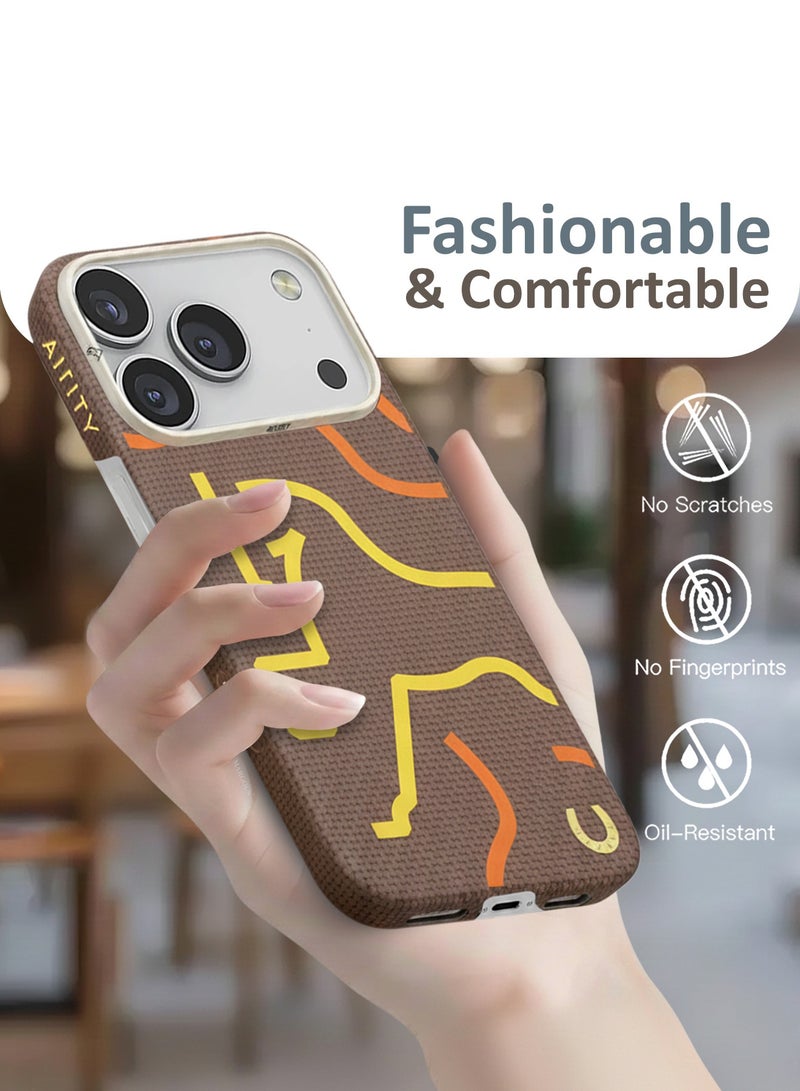 AIRITY Horse Style Bamboo Fiber Protective Case for iPhone 17 Pro – Ultra Durable, Lightweight & Premium Design Brown Yellow - Image 5