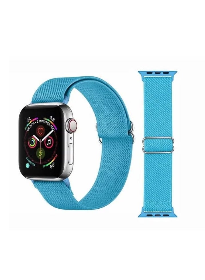 vesus Solid Adjustable Braided Solo Band for Apple Watch Series 6/SE/5/4/3/2/1 44/42mm Blue