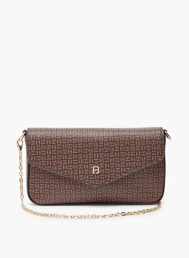 Flora Bella By Shoexpress Women Solid Crossbody Bag with Button Closure and Chain Strap