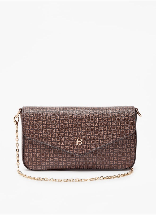 Flora Bella By Shoexpress Women Solid Crossbody Bag with Button Closure and Chain Strap  - Image 1