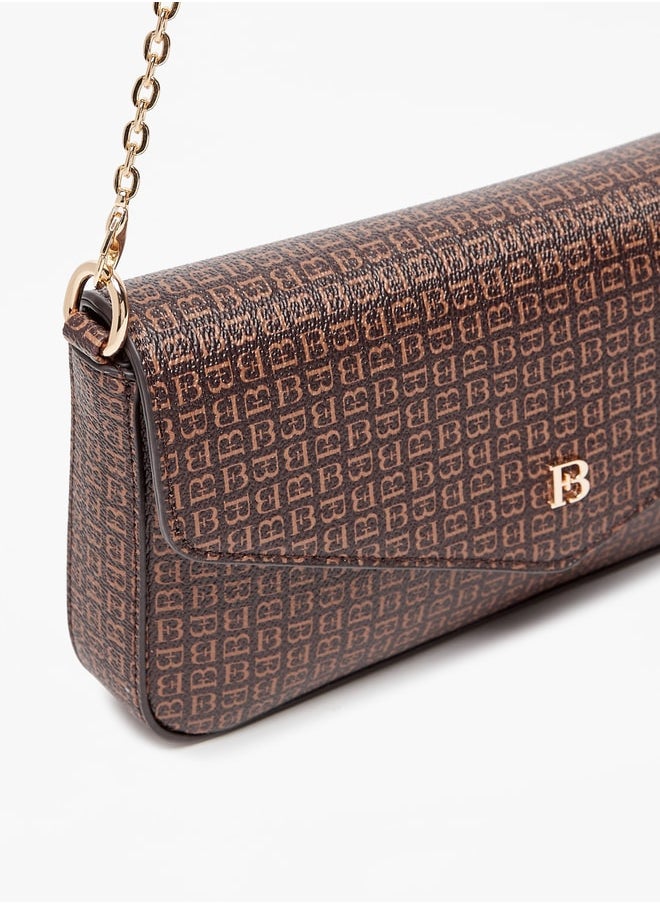 Flora Bella By Shoexpress Women Solid Crossbody Bag with Button Closure and Chain Strap  - Image 3