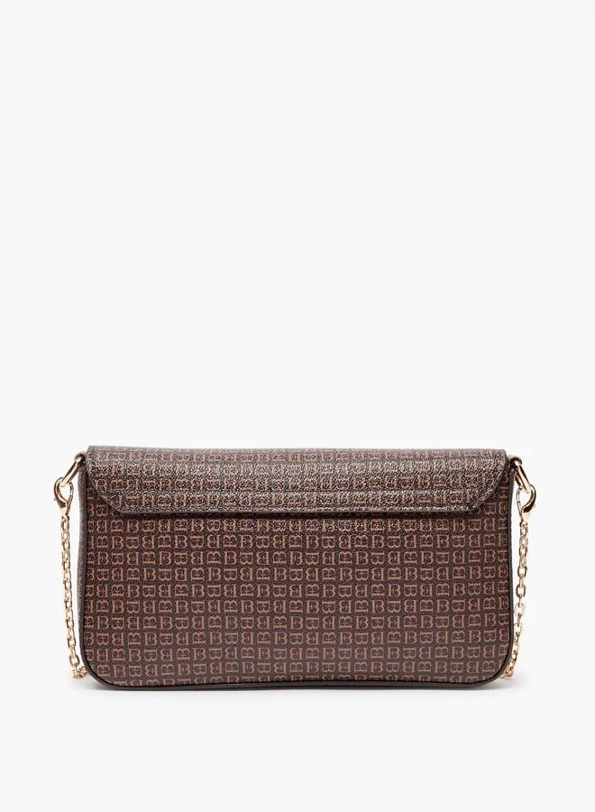 Flora Bella By Shoexpress Women Solid Crossbody Bag with Button Closure and Chain Strap