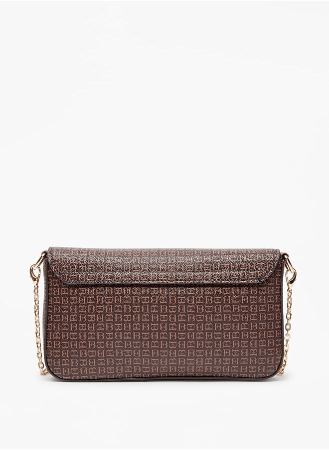 Flora Bella By Shoexpress Women Solid Crossbody Bag with Button Closure and Chain Strap  - Image 4