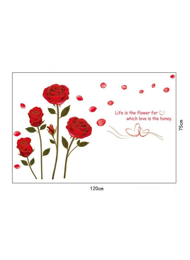 Decals Design 'Romantic Rose Flowers' Wall Sticker (PVC Vinyl, 50 cm x 70 cm, Multicolour) - Image 5