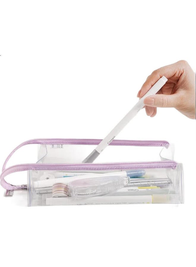Kokuyo Campus Transparent Pencil Case, C2-R Student Stationery Box, Exam-Specific Pvc Pencil Pouch, New Pink, Wsg-Pc23Tp - Image 2