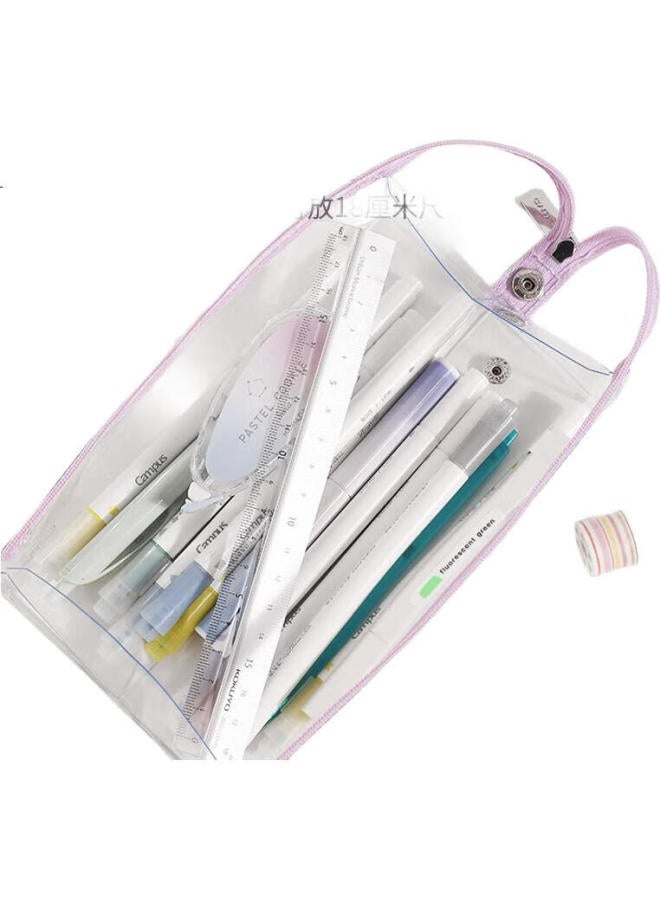 Kokuyo Campus Transparent Pencil Case, C2-R Student Stationery Box, Exam-Specific Pvc Pencil Pouch, New Pink, Wsg-Pc23Tp - Image 3