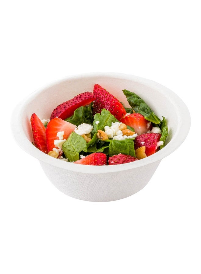 Restaurantware أطباق باجاس 8 أونصات من بلب تيك، 100 طبق سلطة مقاوم للدهون - الأغطية تباع بشكل منفصل، قابلة للاستخدام في الميكروويف، أطباق باجاس بيضاء، حافة معززة، متينة، للسلطات أو أكثر - Image 2