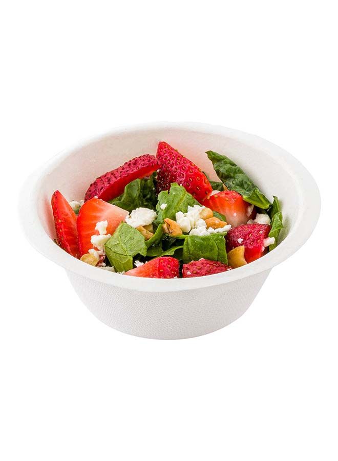 Restaurantware أطباق باجاس 8 أونصات من بلب تيك، 100 طبق سلطة مقاوم للدهون - الأغطية تباع بشكل منفصل، قابلة للاستخدام في الميكروويف، أطباق باجاس بيضاء، حافة معززة، متينة، للسلطات أو أكثر - Image 4