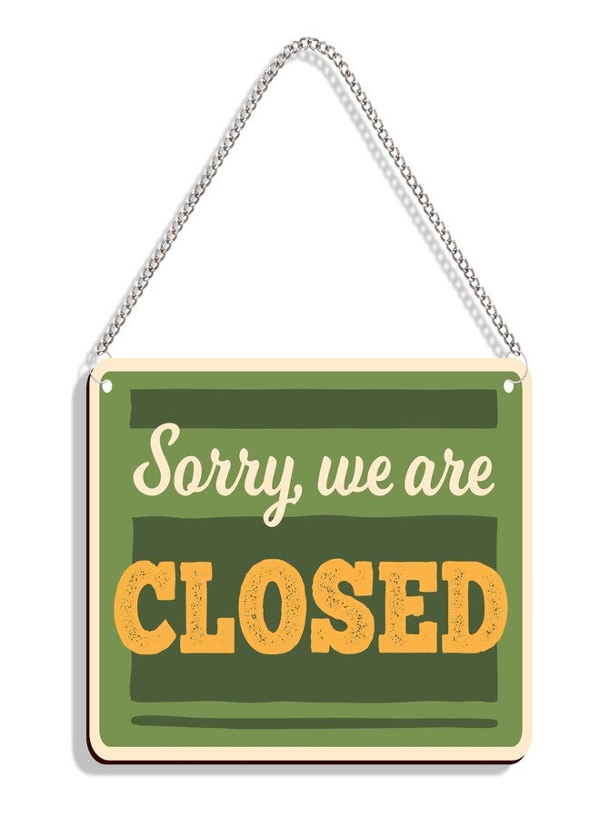 DELWOR Open Closed Sign Board for Shop | Open Closed Board | Double Sided Wodden Door Hanging Open Close Sign Board for Restaurants, Cafe and Hotel - Image 3