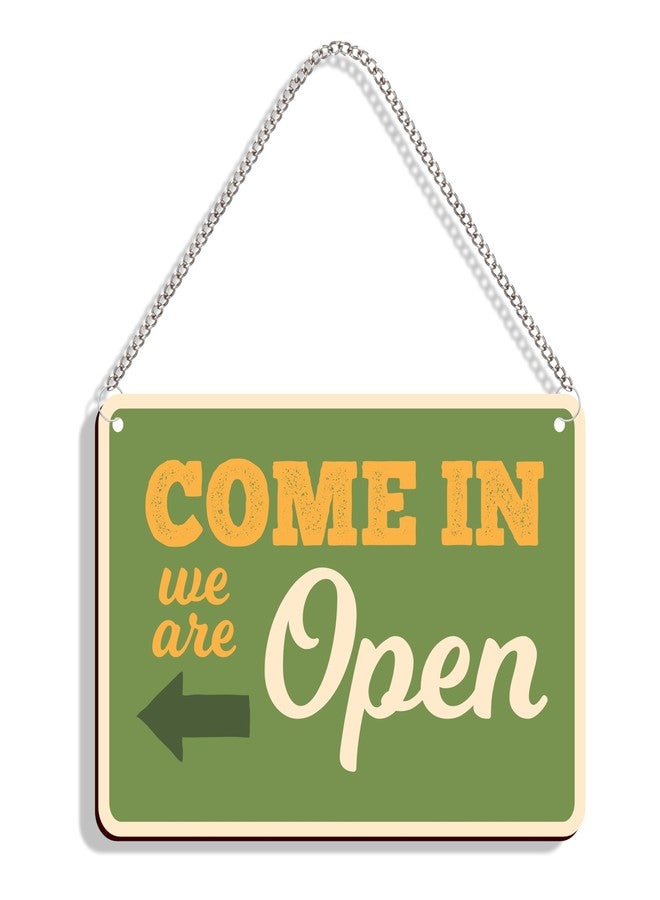 DELWOR Open Closed Sign Board for Shop | Open Closed Board | Double Sided Wodden Door Hanging Open Close Sign Board for Restaurants, Cafe and Hotel - Image 2